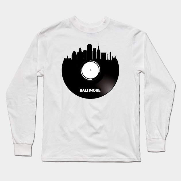 Baltimore Vinyl Long Sleeve T-Shirt by Ferrazi